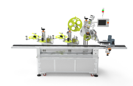 瓶子顶部及侧面不干胶贴标机 瓶子顶部及侧面不干胶贴标机