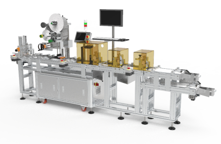 异形盒分页不干胶贴标机